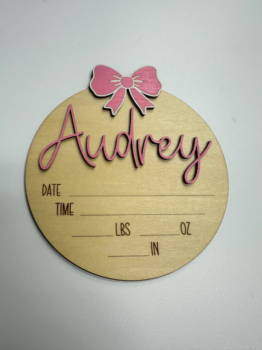 Baby Stats Birth Announcement Plaque